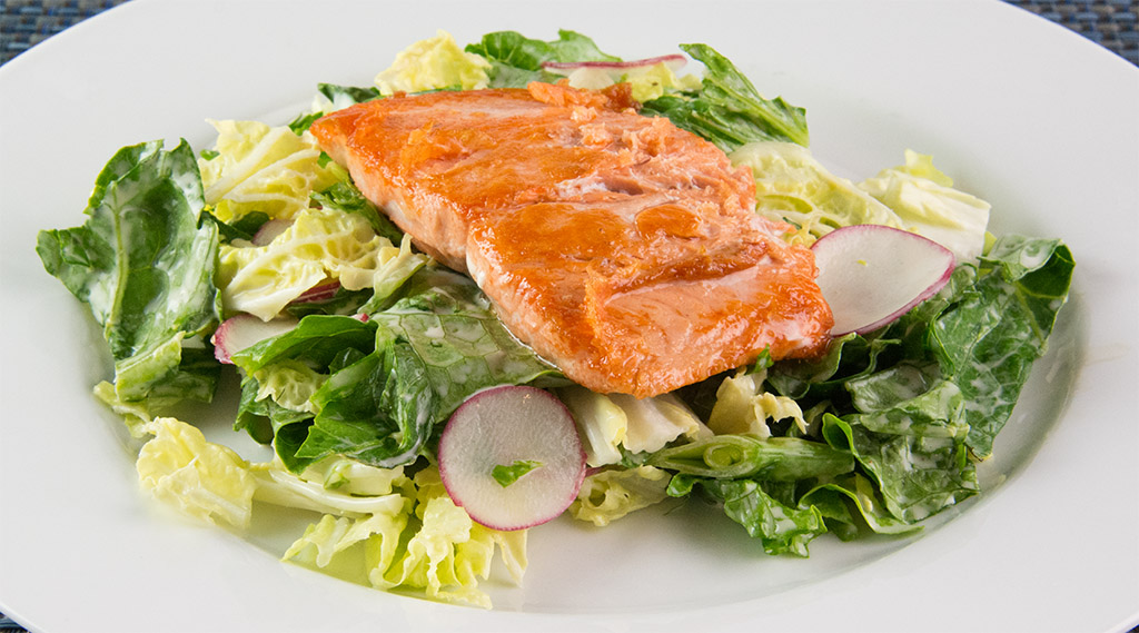 napa salad with salmon